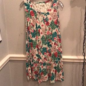 Floral and lace tank dress